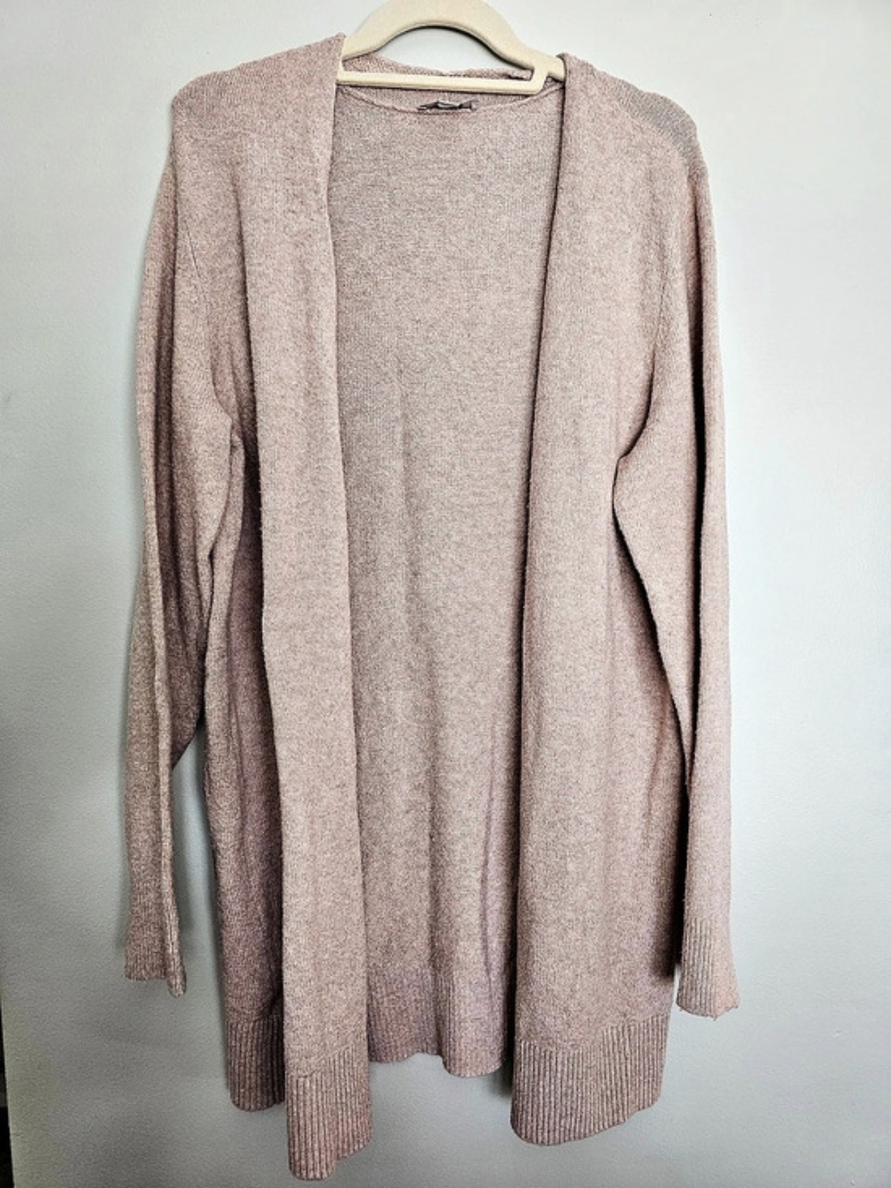Loft Outlet Heather Cream Sleeve Open Front Cardigan